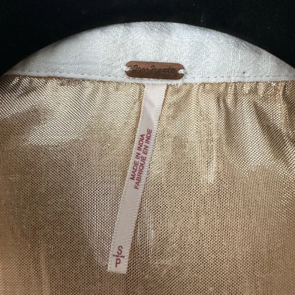 FREE PEOPLE Cutie Plaid Button Down Shirt Top Blouse Dolman Sleeves Ivory SM - Picture 15 of 16